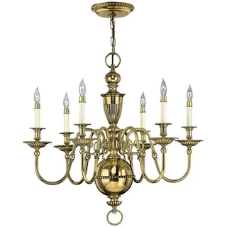Elsteadlighting Kronleuchter „Cambridge“ mit 6 Lichtern, brüniertes Messing, - HK-CAMBRIDGE6