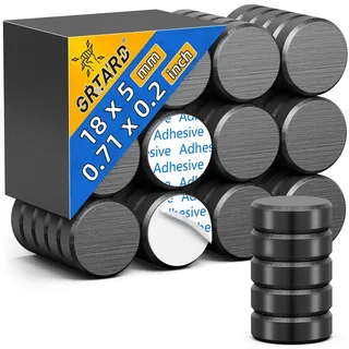 30 Magnete zum Basteln, Runde Scheibenmagnete, Selbstklebend,18x5mm | Kleine Magnete zum Kleben für Basteln, DIY, Kühlschrankmagnete, Schule, Hobbys und Wissenschaftsprojekte