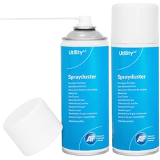 AF Utility Druckluftspray/Druckluftreiniger - Reinigungssprühdose - druckluftspray dose/Druckluft aus der Dose (Air Duster) – PC und Tastatur Reiniger – 2 x 400 ml Packung