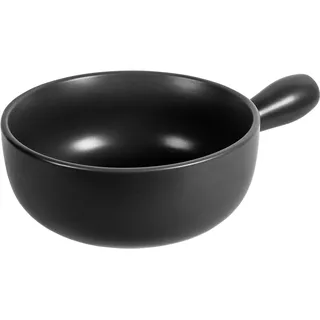 Kuhn Rikon Caquelon Classic schwarz matt Ø 23 cm, 2.6 Liter Inhalt für 4-6 Personen, aus hochwertigem Ton