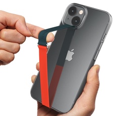 Sinjimoru Silikon Handy Fingerhalter mit Clip, Handy Halter Finger für Handyhülle im neuen Design Handy Fingerhalterung Phone Strap für iPhone & Android. Sinji Loop Clip Two Tone 210 Indigo Koralle