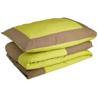 Heckett Lane Perkal Lina Duvet Cover 140 Green Oasis/Burnt Olive