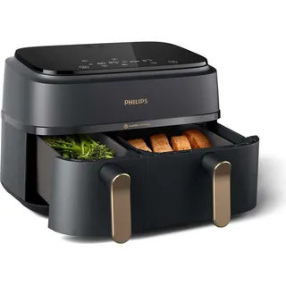 Philips Dual Basket Airfryer NA352/04 inkl.  Rost mit zwei Ebenen und Spießen