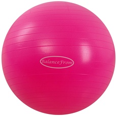 Signature Fitness Gymnastikball, Yoga-Ball, Fitnessball, Geburtsball mit Schnellpumpe, 0,9 kg Kapazität, Rosa, 55,9 cm, M