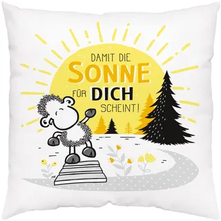 Sheepworld Kissen Motiv Sonne | Zierkissen, Baumwolle, 40 cm x 40 cm | Kissen mit Spruch | 47556