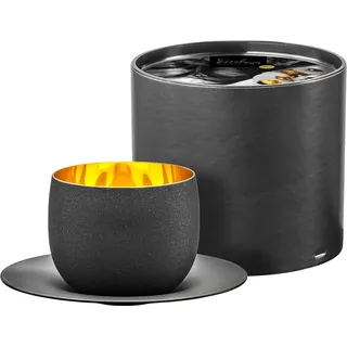 Dekomiro Eisch Cappuccinoglas 300 ml mit Untersetzer in Geschenkröhre Cosmo gold