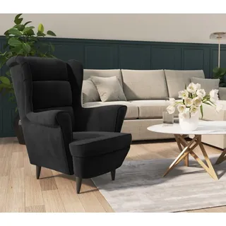 vidaXL Sessel Schwarz Samt - Sessel - Wohnzimmersessel - Loungesessel - Lounge Sessel - Schwarz