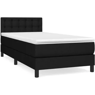 vidaXL Boxspringbett mit Matratze Schwarz 100x200 cm Stoff1389593