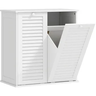 Homcom Wäscheschrank, 70 x 38 x 73 cm Weiß , Holz , 38x73x70 cm , Badezimmer, Badmöbel, Midischränke