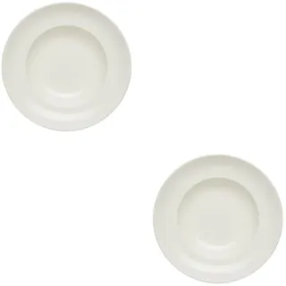 KHG 2er-Set Pastateller, groß mit 30 cm in weiß, Durchmesser, für Zuhause | perfekt für Gastro und Zuhause, hochwertiges Porzellan, Suppenteller, Salatteller, spülmaschinengeeignet, für den Alltag