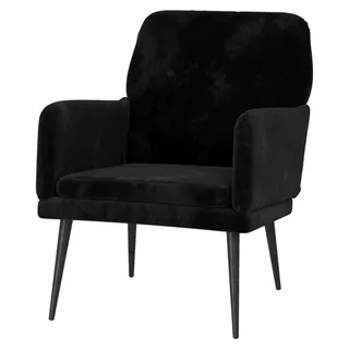 Relaxsessel Loungesessel Polstersessel Wohnzimmersessel Lesesessel Fernsehsessel Polsterstuhl Schwarz 62x79x79cm Samt - Schwarz