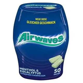 Airwaves MENTHOL & EUKALYPTUS Kaugummis 50 Dragees