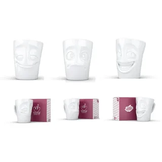 FIFTYEIGHT 58 Products TV Tassen 3er Set Henkelbecher Henkeltasse VERDUTZT / WITZIG / VERGNÜGT - je ca. 350ml ...