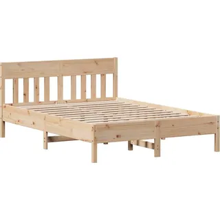 vidaXL Massivholzbett ohne Matratze 120x190 cm Kiefernholz - Braun