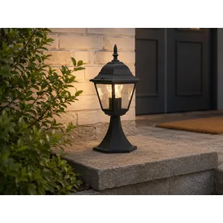 LED Sockelleuchte, Gartenlaterne Terrassenbeleuchtung Wegbeleuchtung Höhe 39cm - Schwarz