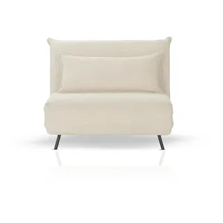 KHG Schlafsessel Beige - Liegefläche ca. 193x108 cm, Sitzhöhe 42 cm, Cordstoff, Relax- und Schlaffunktion, Nosag-Wellenunterfederung, inkl. Nierenkissen, modernes Design