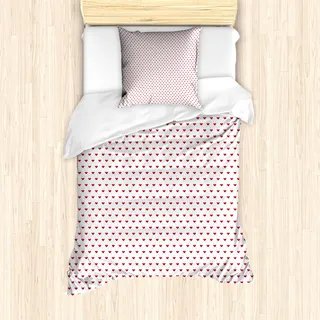 ABAKUHAUS Diamanten Mantele, Gepunktete Muster Steine, Milbensicher Allergiker geeignet mit Kissenbezügen, 135 cm x 200 cm - 80 x 80 cm, Blau, Grau, Rubin
