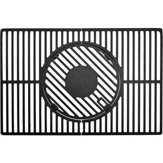 LANDMANN Modulus Grillrostsystem | Geeignet für Triton 2.1 | Mit modularem Basiseinsatz Ø30,5 cm für Grillplatte, WOK, Pizzastein, Grillspieße | Schwarz & eckig | Maße 48 x 44 x 2 cm [Gusseisen]