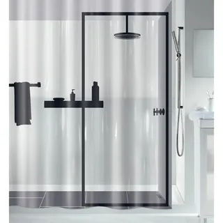 Spirella Duschvorhang Illusion 180 x 200 cm schwarz-transparent
