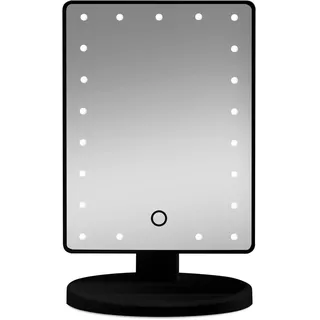 Gillian Jones Makeup Mirror w. Heart LED Light - Touch Function Black