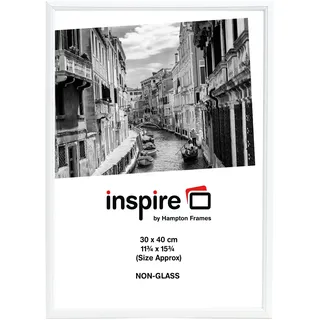 Hampton Frames EASYLOADER Bilderrahmen | 30 x 40 cm, Weiß, Kunststoff, Acrylscheibe | Flexibel aufhängbar, leicht, ohne Glas | Für stilvolle Bildpräsentation und Wanddekoration