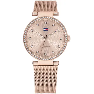 Tommy Hilfiger Lynn Analog Quarzuhr Damen Roségoldfarbenes Edelstahl-Mesh 1782508