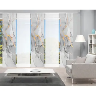 VISION S Schiebegardine »MARMOSA 5er SET« Paneelwagen 5 Stk. tlg. Bambus-Optik, Digital bedruckt, grau