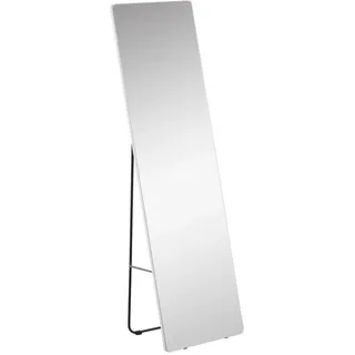 Homcom Standspiegel mit Ständer, 45 x 160 cm, für Schlafzimmer, Wohnzimmer, Silber , Silberfarben , Glas , 37x158.5x45 cm , Spiegel, Standspiegel