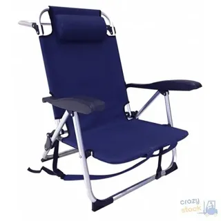 Andrighetti Strandliege Blau Mit Trägerkissen Und Thermotasche Weiß
