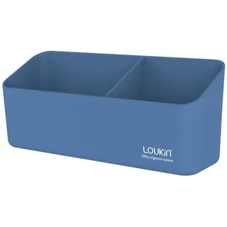 loukin Magnetischer und selbstklebender Markerhalter, trocken abwischbares Zubehörablage, magnetischer Aufbewahrungs-Organizer für Whiteboard, Glas oder Kühlschränke (Blau)