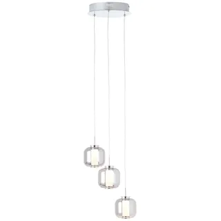 Brilliant Rafa 3-flg. 5,67W LED 60 cm Rondell chrom/rauchglas