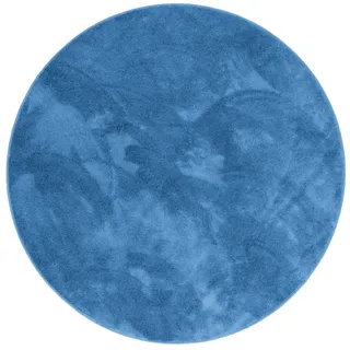 Pergamon Luxus Super Soft Hochflor Teppich Rund Blau