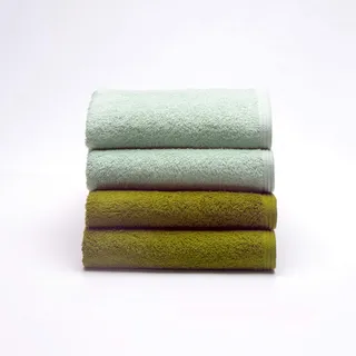 Sancarlos - 4er-Set Ocean Duo Handtücher für Waschbecken, Farbe grün pulverbeschichtet und grün, 100% Baumwolle, 550 g/m2