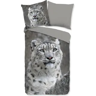 Duvet cover Good Morning 155x220 + 1* 80x80 cm - white snow leopard - Grau