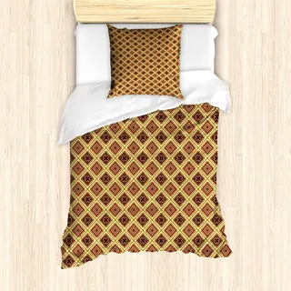 ABAKUHAUS orientalisch Mantele, Inspirationen, Milbensicher Allergiker geeignet mit Kissenbezügen, 135 cm x 200 cm - 80 x 80 cm, Blasser Kaffee Zimt - Braun