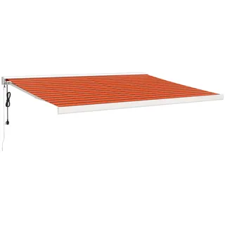 vidaXL Markise Einziehbar Orange und Braun 4x3 m Stoff & Aluminium - Orange