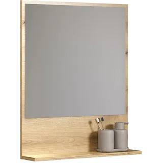 trendteam smart living - PureBliss - Wandspiegel - Evoke Eiche - (BxHxT) 60 x 74 x 14 cm - Badezimmerspiegel mit 60cm Ablagefläche - kratzfest