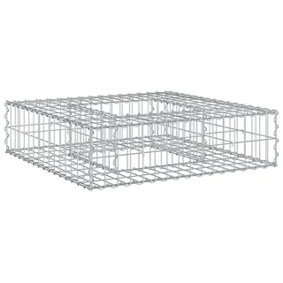 vidaXL Gabionen Hochbeet 80 x 80 x 20 cm Verzinkter Stahl Silber - Silber