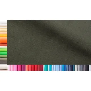 Bündchenstoff XXL als Meterware|doppelt: 75cm breit|einfach: 150cm breit|Farbe: 15 Olivgrün|1m lang|96% Baumwolle, 4% Elasthan|Jersey|1buy3|Grundpreis pro qm: € 10,66