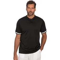 JP 1880 Herren Jay-PI Henley FLEXNAMIC, Tennis, Langarm T-Shirt, schwarz, 4XL