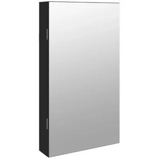 vidaXL Spiegel-Schmuckschrank mit LED-Beleuchtung Wandmontage Schwarz