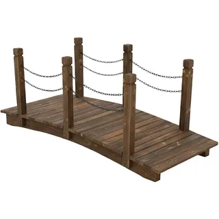 Relaxdays Gartenbrücke 55 x 150 x 67 cm Braun