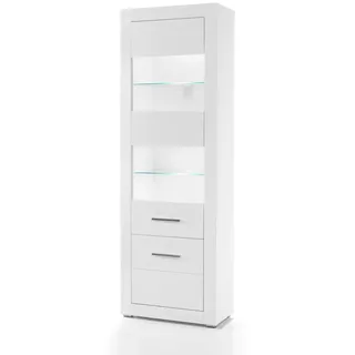 furn.design Vitrine 65 x 35 x 198 cm Weiß