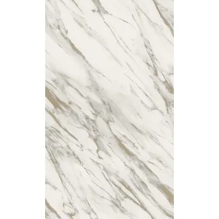 Rasch Textil Rasch Tapete 200126 - Helle Papiertapete mit Marmor-Optik, Marmor Tapete in Weiß und Gold - 10,05m x 0,53m (LxB)