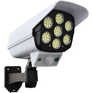 Avizar, Solar-Gartenleuchte 77 LED 360° mit Bewegungsmelder, Weiß / Schwarz - Weiß