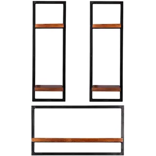 SIT Möbel Albi Wandregal 60 x 25 x 110 cm Schwarz