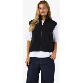 Noisy may Fellweste "NMMASEY SHORT TEDDY VEST FWD NOOS", schwarz