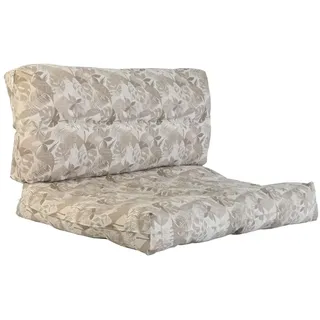 DKD Home Decor Bodenkissen Grau Hellbraun Aluminium Pflanzenblatt 120 x 80 x 16 cm, grau, Estándar, Casual