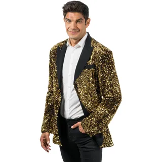 Chaks - Pailletten Jackett, Glitzer Sakko für Festival, Karneval, Silvester, Paillettenjacke für Showman Kostüm