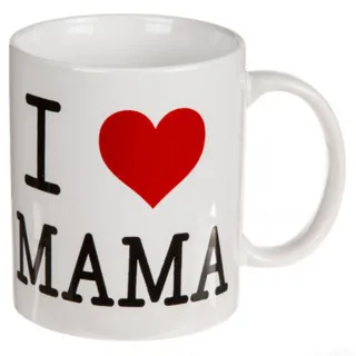 Out of the blue Tasse aus Steingut, I Love Mama, ca. 10 x 8 cm